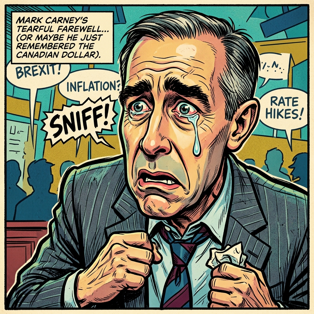 Mark Carney tearing up sadly