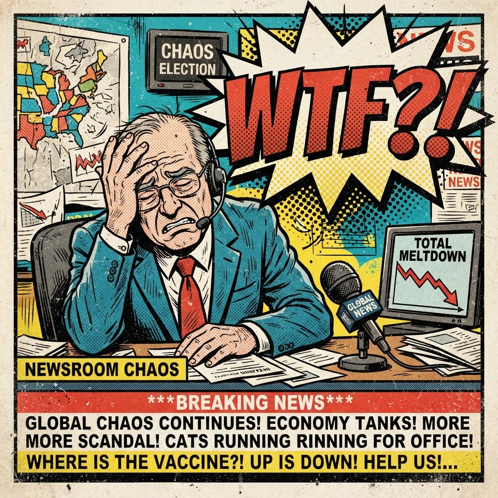 Live footage of the newsroom at 3AM